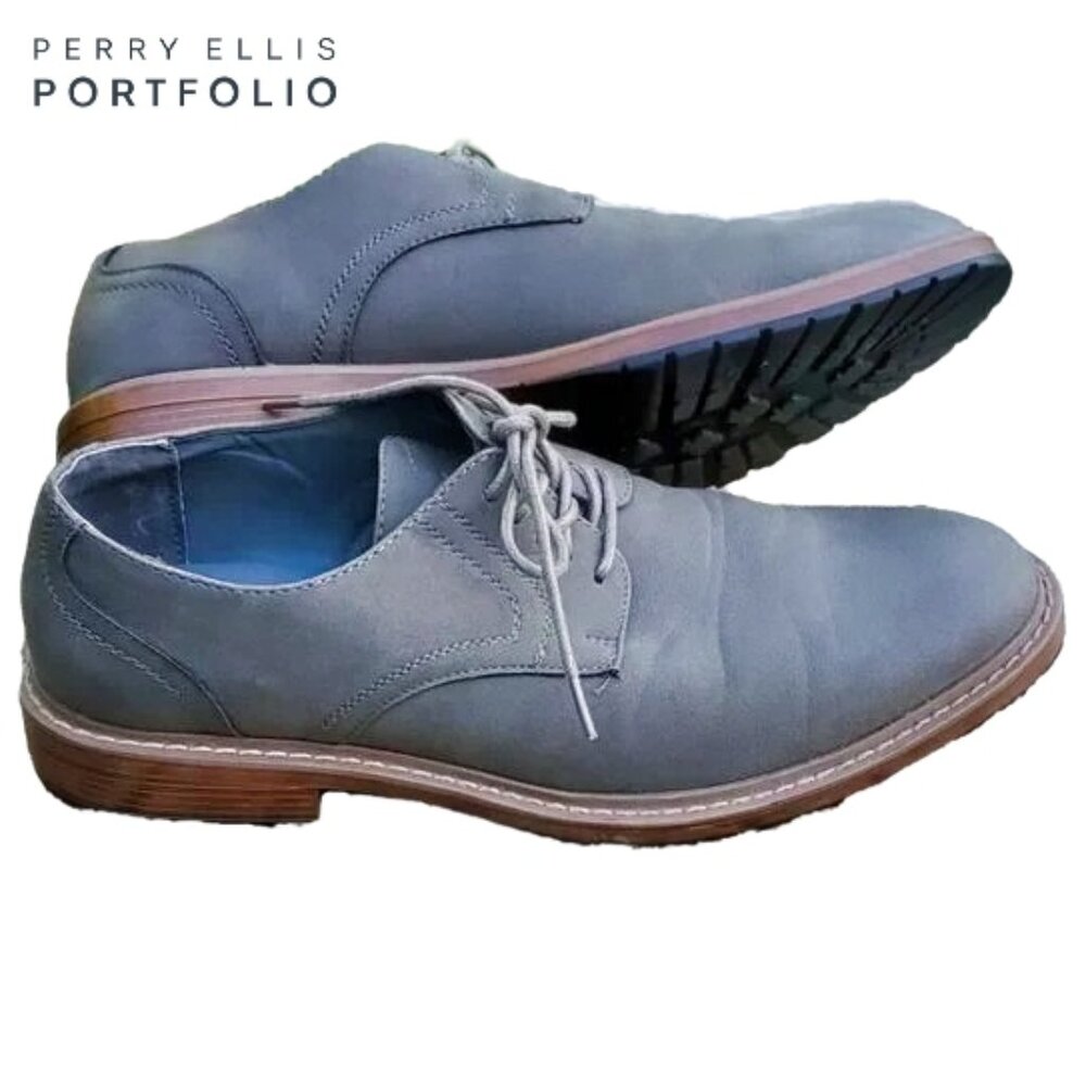 Perry Ellis Portfolio Sterling Oxford,  Sz 10 1/2, EUC
